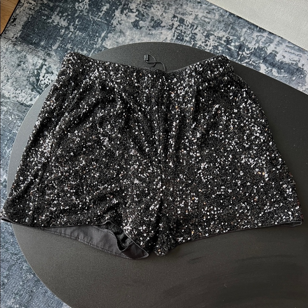 Express Black Sequin High-Waist Women’s Shorts